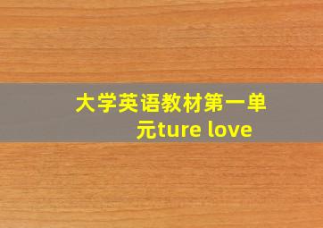 大学英语教材第一单元ture love